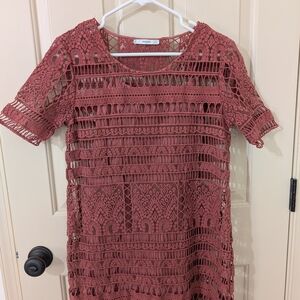 Mango Coral Lace Dress